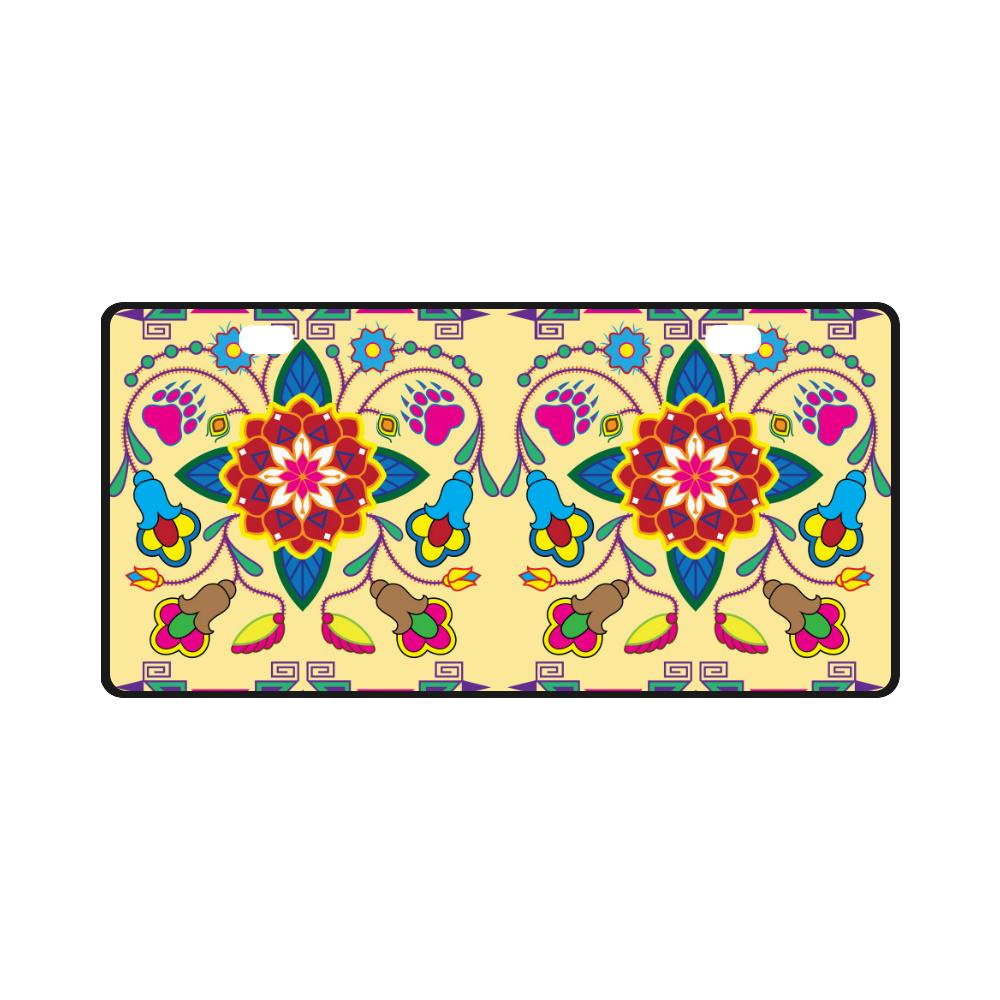 Geometric Floral Winter-Vanilla License Plate License Plate e-joyer
