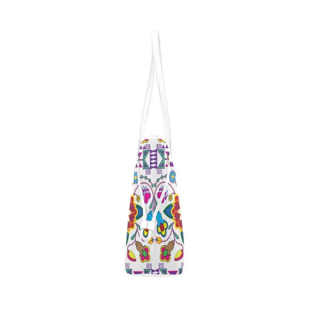 Geometric Floral Winter - White Clover Canvas Tote Bag (Model 1661) Clover Canvas Tote Bag (1661) e-joyer
