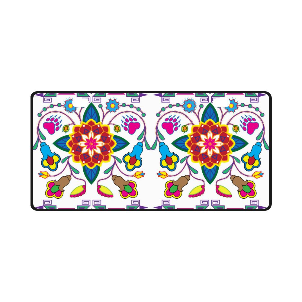Geometric Floral Winter-White License Plate License Plate e-joyer