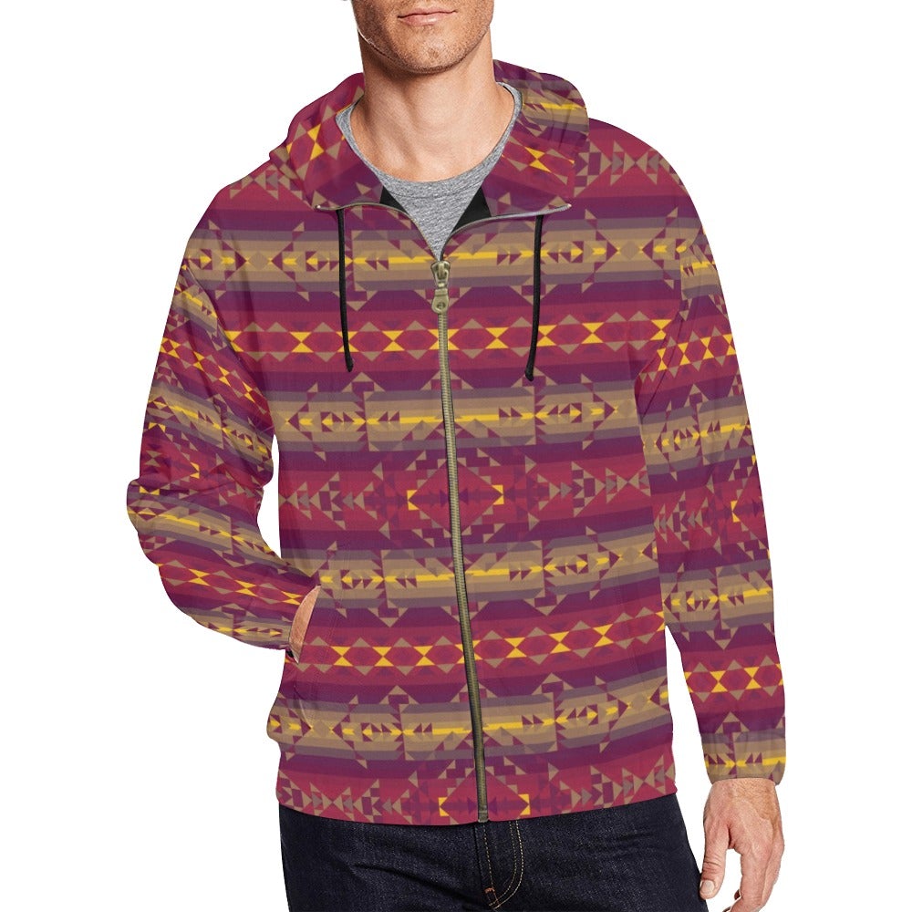 Gold Wool All Over Print Full Zip Hoodie for Men (Model H14) hoodie e-joyer