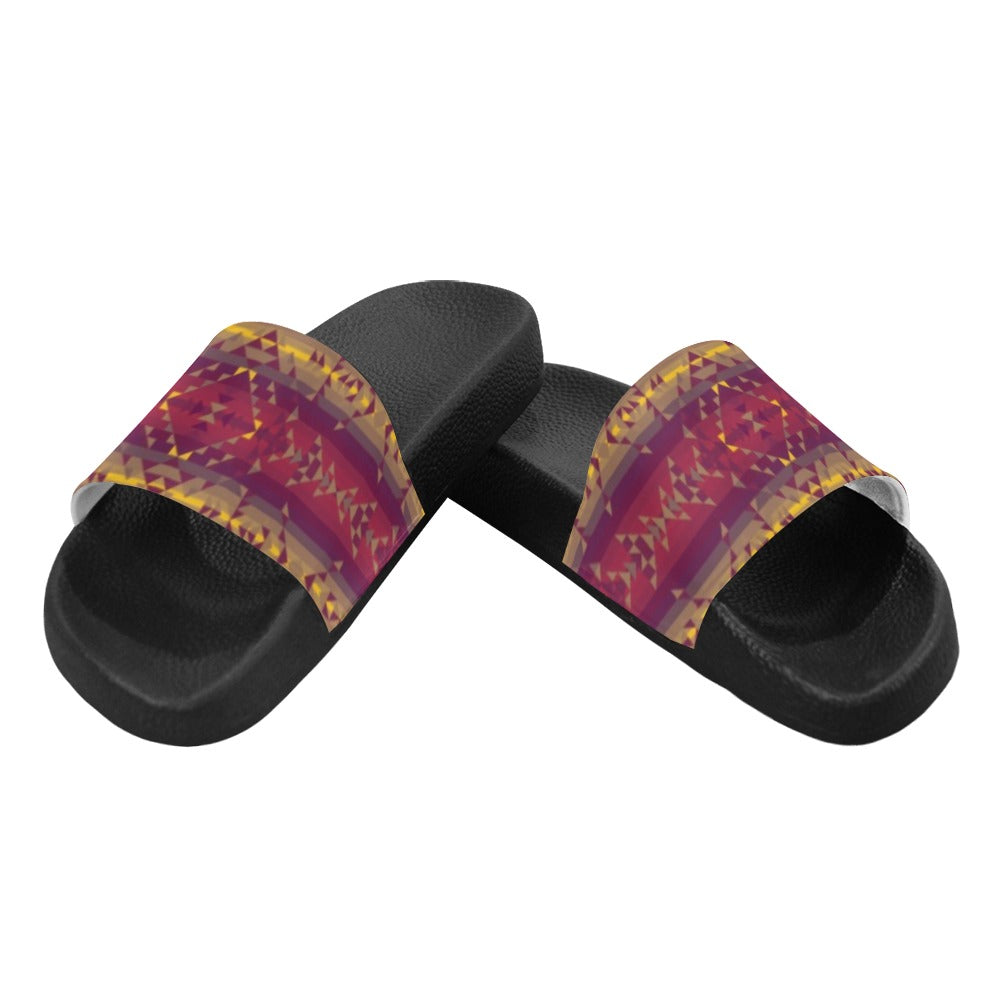 Gold Wool Women's Slide Sandals (Model 057) sandals e-joyer