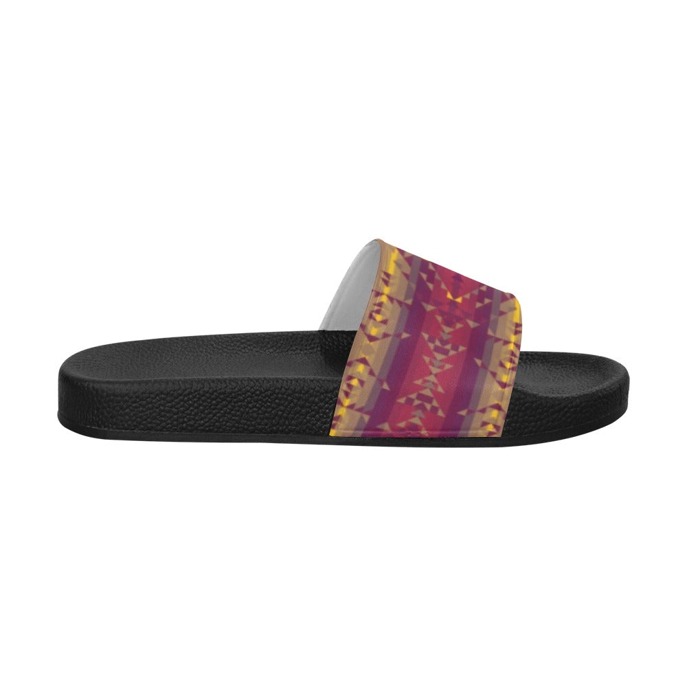 Gold Wool Women's Slide Sandals (Model 057) sandals e-joyer