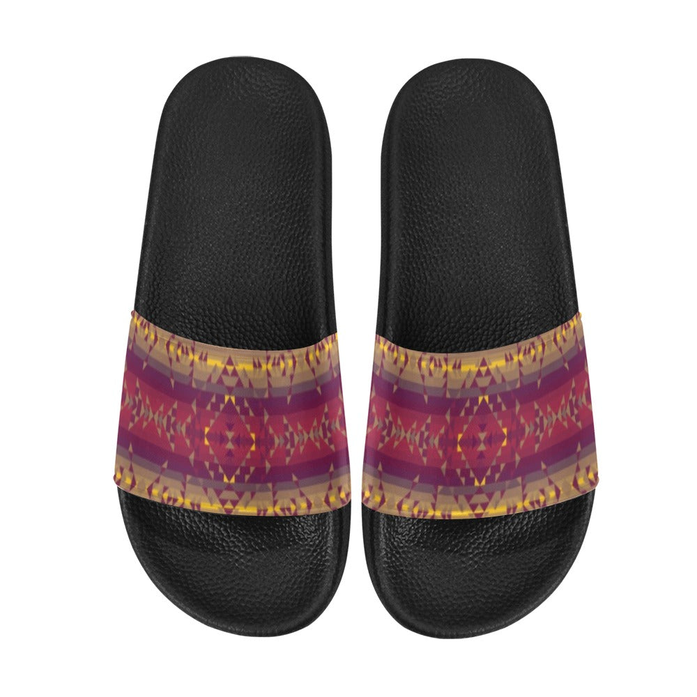 Gold Wool Women's Slide Sandals (Model 057) sandals e-joyer