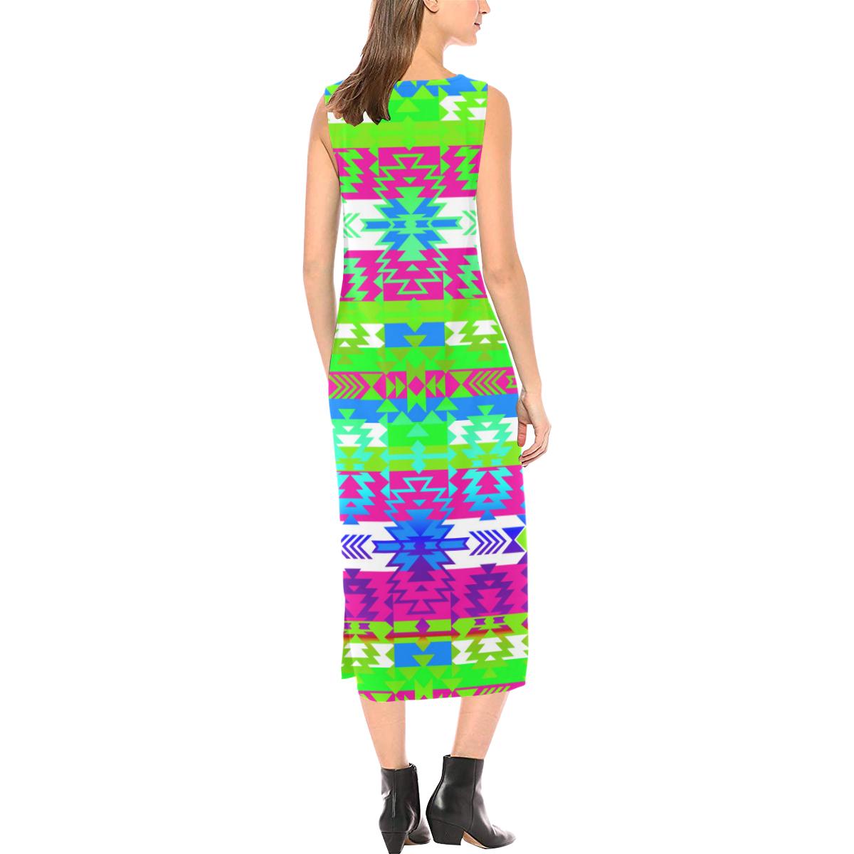 Grand Entry Jingle Phaedra Sleeveless Open Fork Long Dress (Model D08) Phaedra Sleeveless Open Fork Long Dress (D08) e-joyer