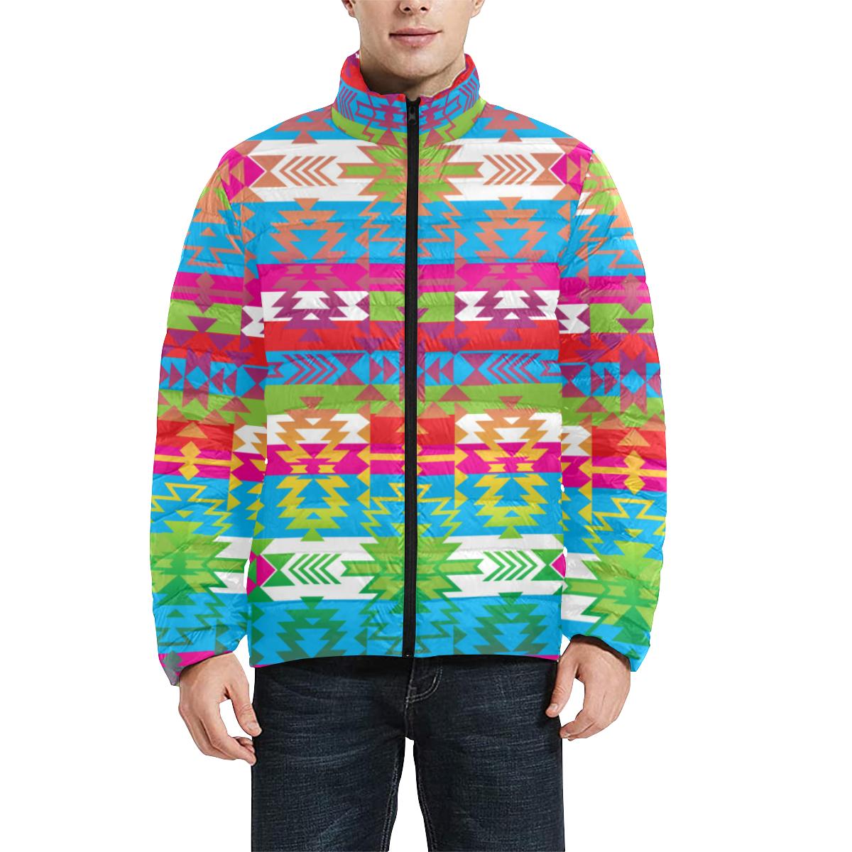 Grand Entry Men's Stand Collar Padded Jacket (Model H41) Men's Stand Collar Padded Jacket (H41) e-joyer