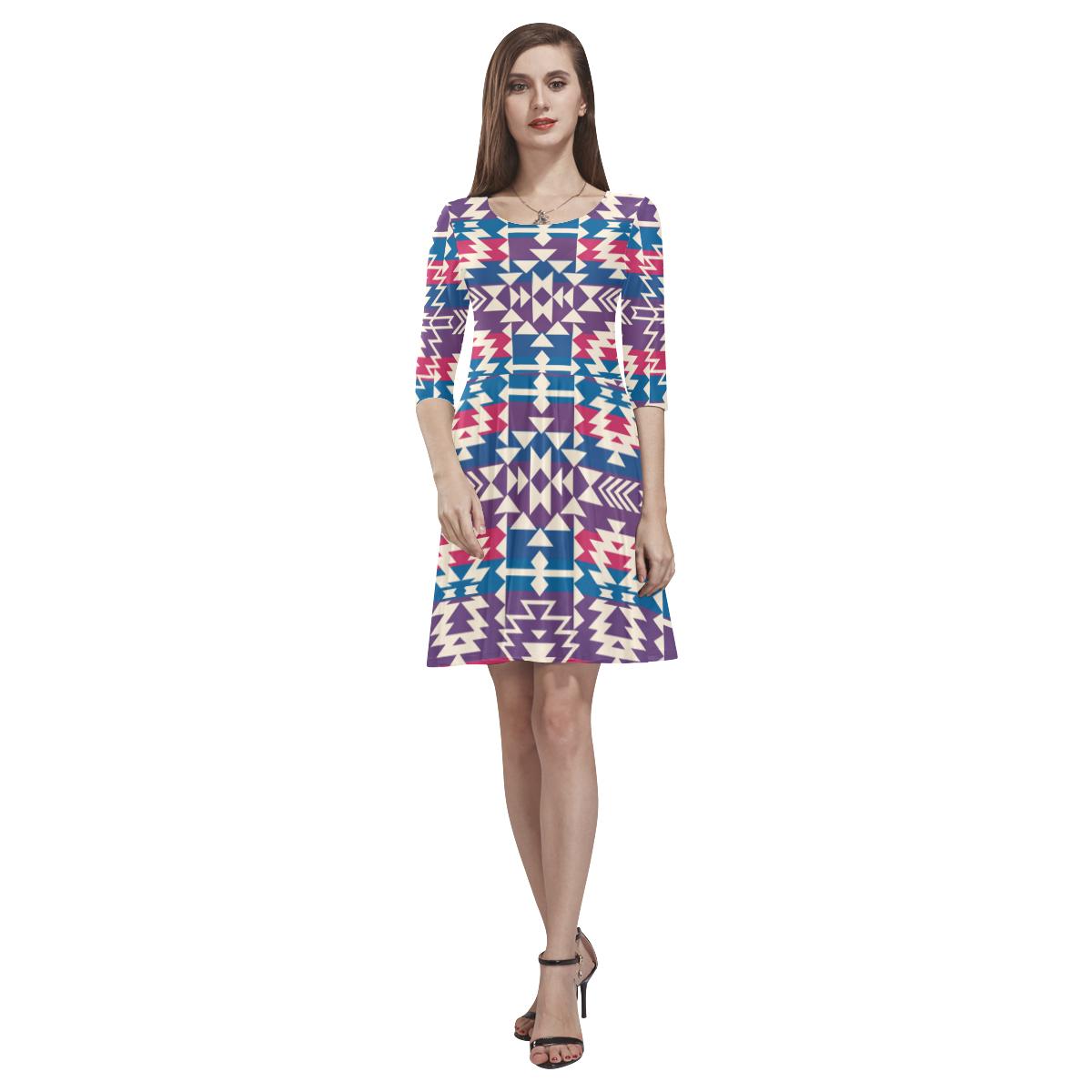 Grand Entry Women's Fancy Tethys Half-Sleeve Skater Dress(Model D20) Tethys Half-Sleeve Skater Dress (D20) e-joyer
