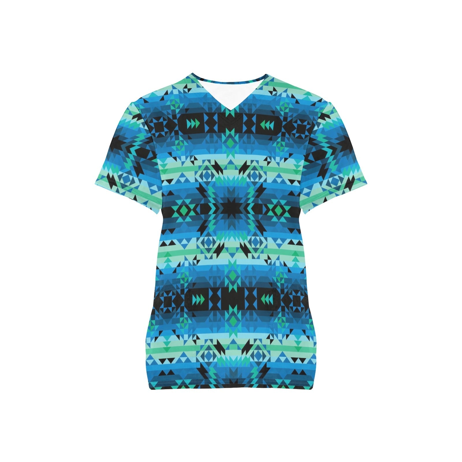Green Star All Over Print Scrub Top Scrub Top e-joyer