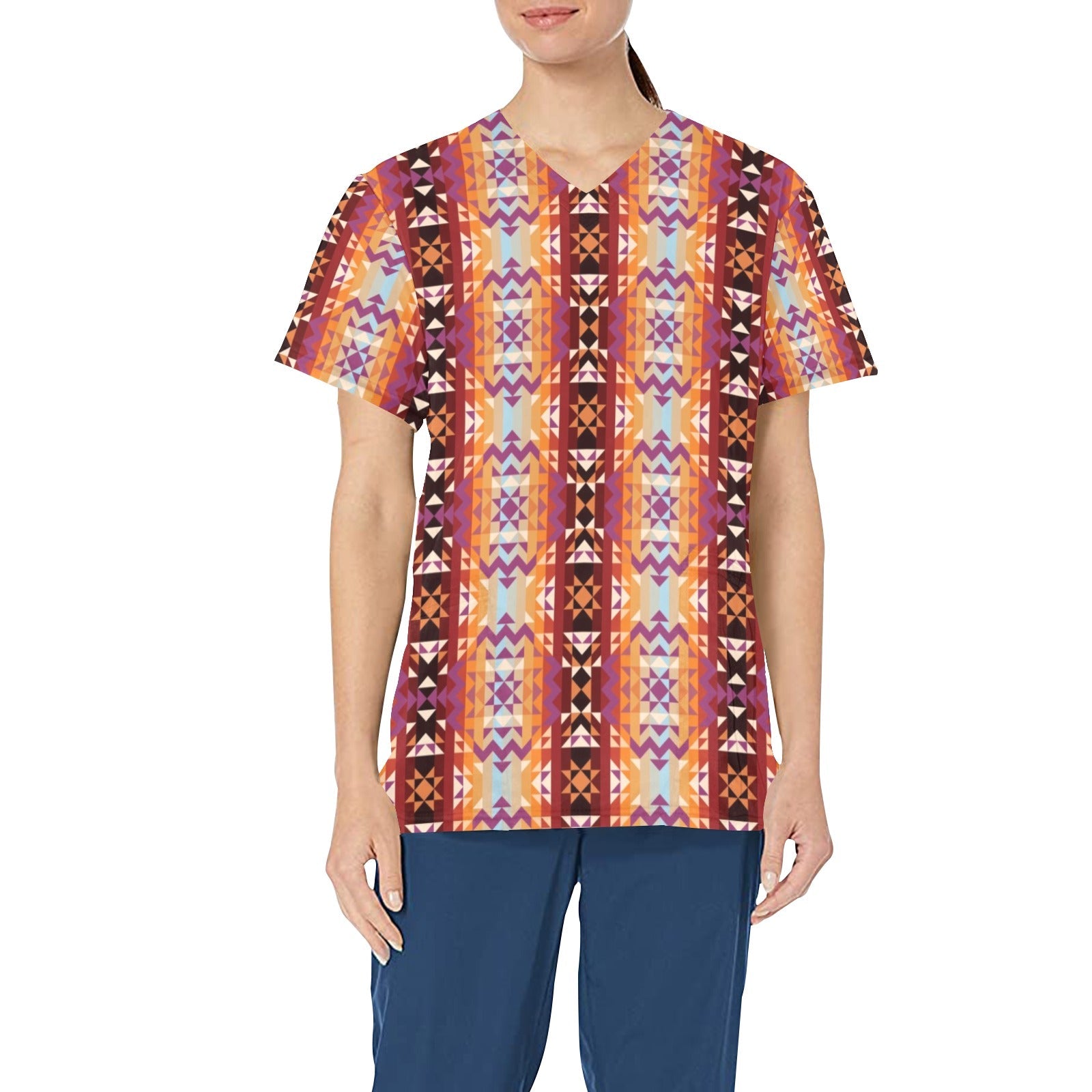 Heatwave All Over Print Scrub Top Scrub Top e-joyer