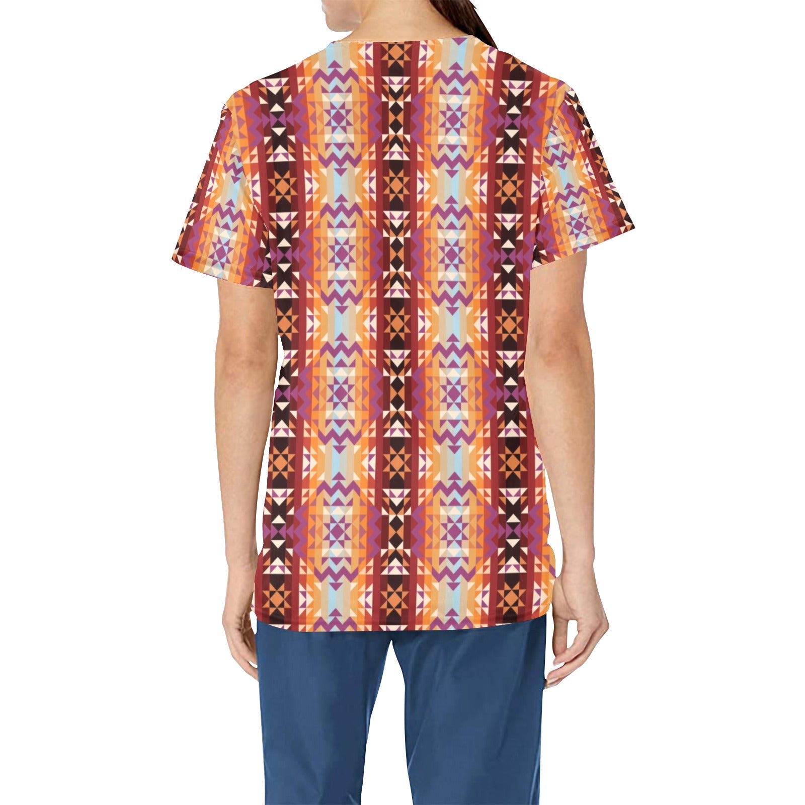 Heatwave All Over Print Scrub Top Scrub Top e-joyer