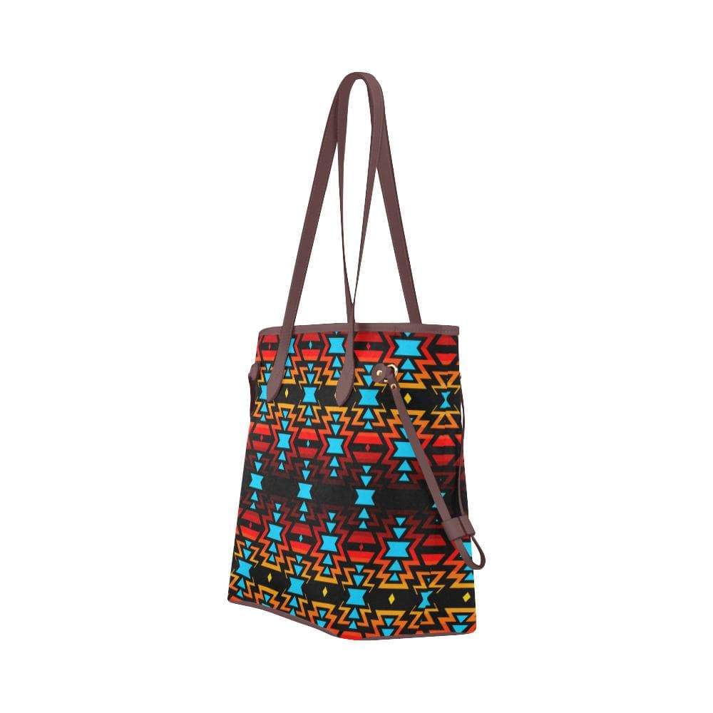 Hoodie Front Black Fire and Sky (1) Clover Canvas Tote Bag (Model 1661) Clover Canvas Tote Bag (1661) e-joyer