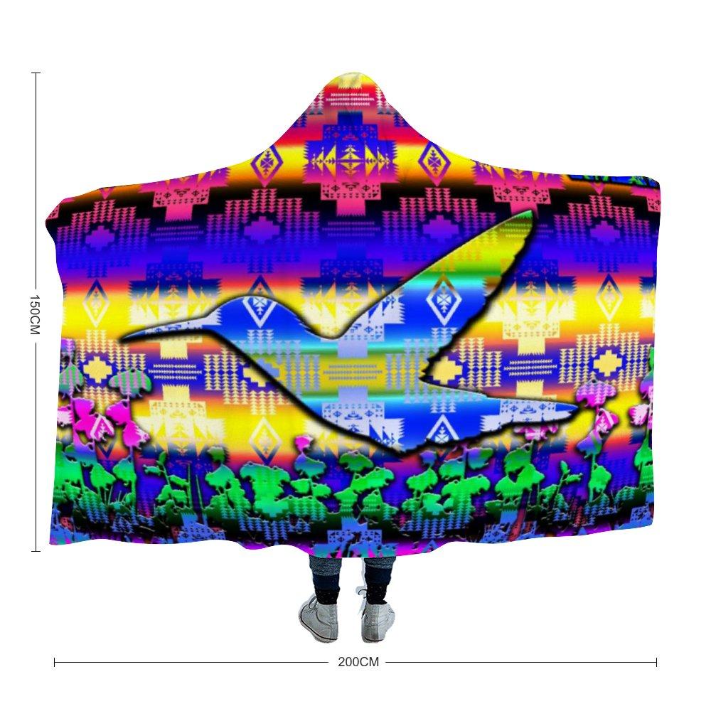 Hummingbird Feast Hooded Blanket 49 Dzine