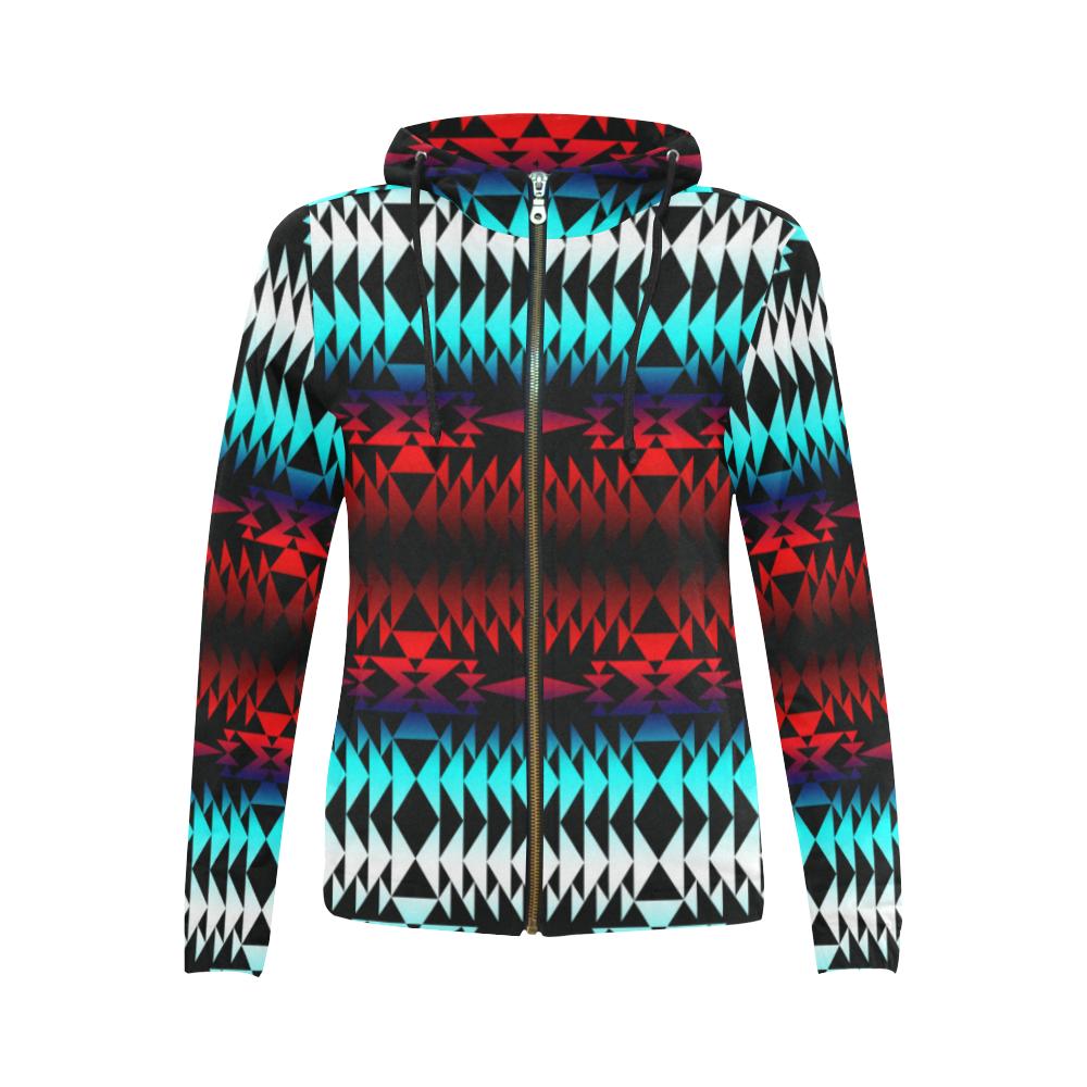 In Between Two Worlds All Over Print Full Zip Hoodie for Women (Model H14) All Over Print Full Zip Hoodie for Women (H14) e-joyer