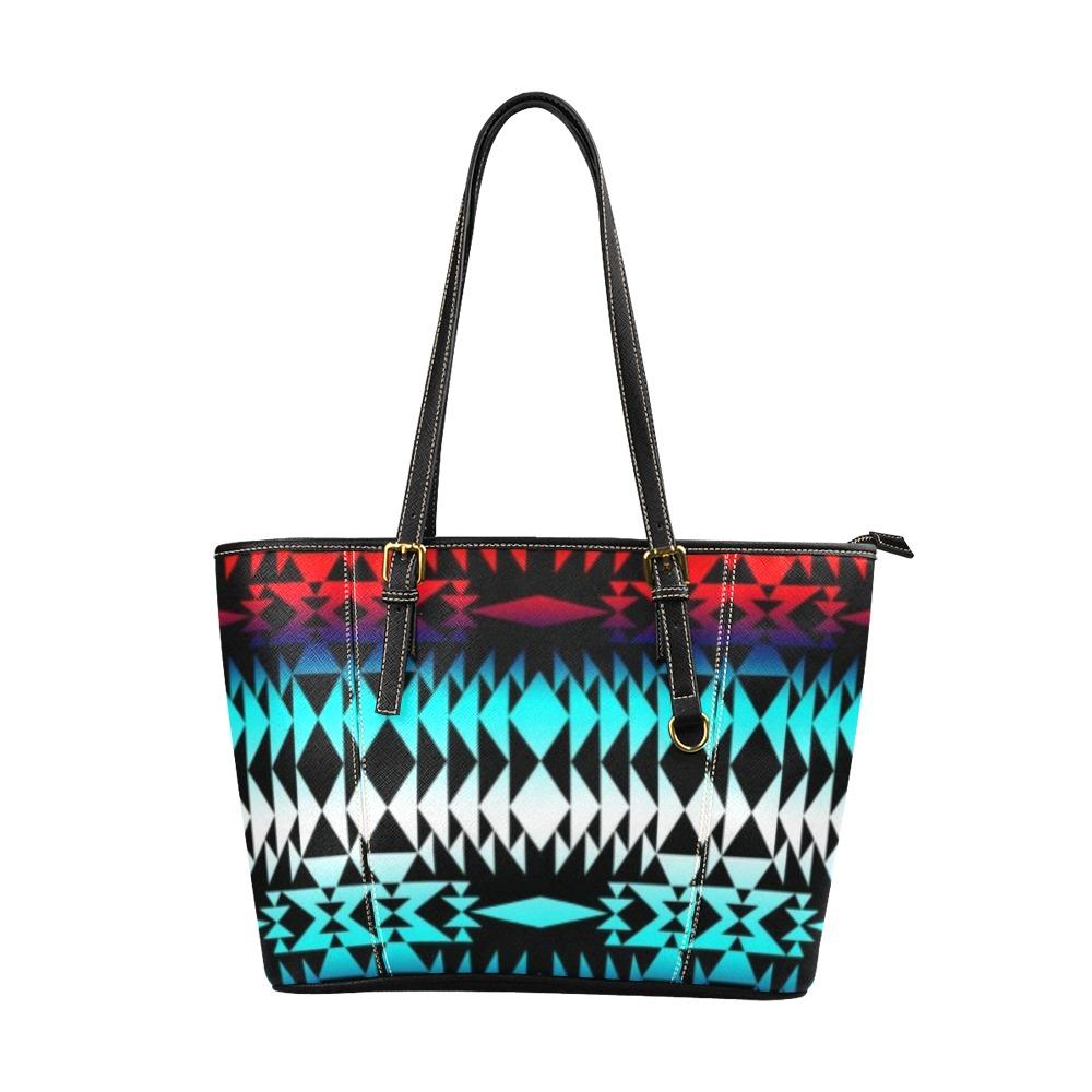 In Between Two Worlds Leather Tote Bag/Large (Model 1640) Leather Tote Bag (1640) e-joyer