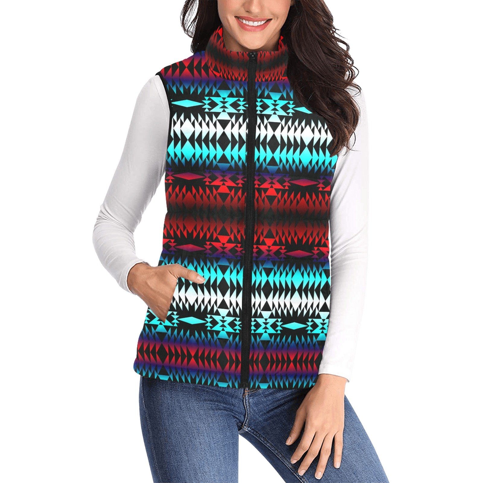 In Between Two Worlds Women's Padded Vest Jacket (Model H44) Women's Padded Vest Jacket (H44) e-joyer