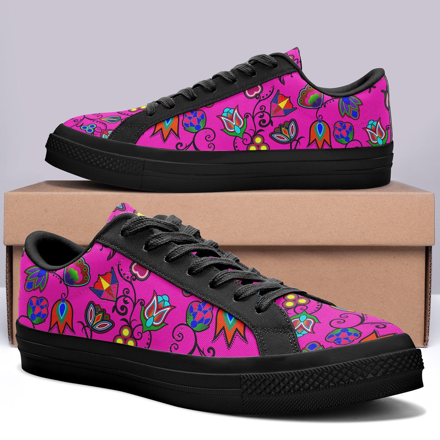 Indigenous Paisley Aapisi Low Top Canvas Shoes Black Sole 49 Dzine