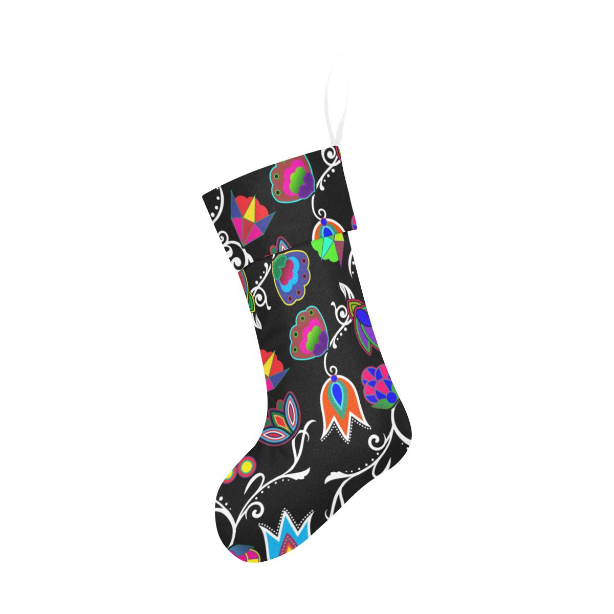 Indigenous Paisley Black Christmas Stocking holiday stocking e-joyer