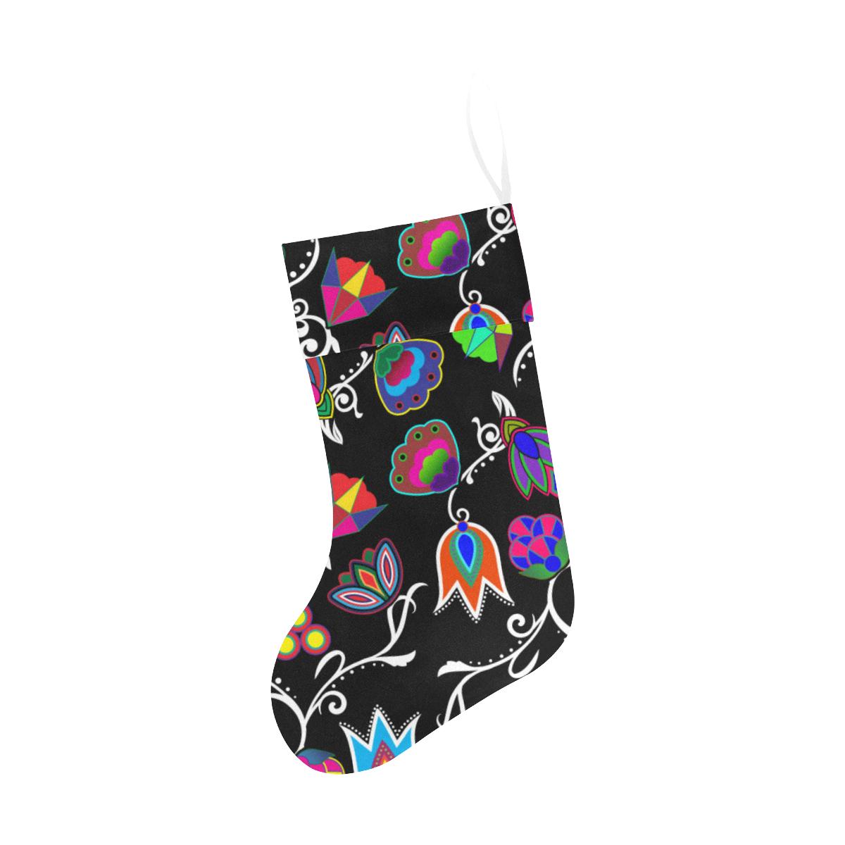 Indigenous Paisley Black Christmas Stocking holiday stocking e-joyer