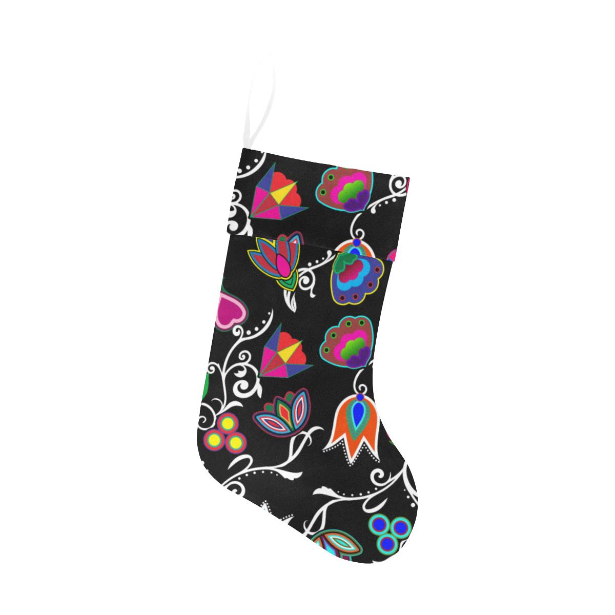 Indigenous Paisley Black Christmas Stocking holiday stocking e-joyer