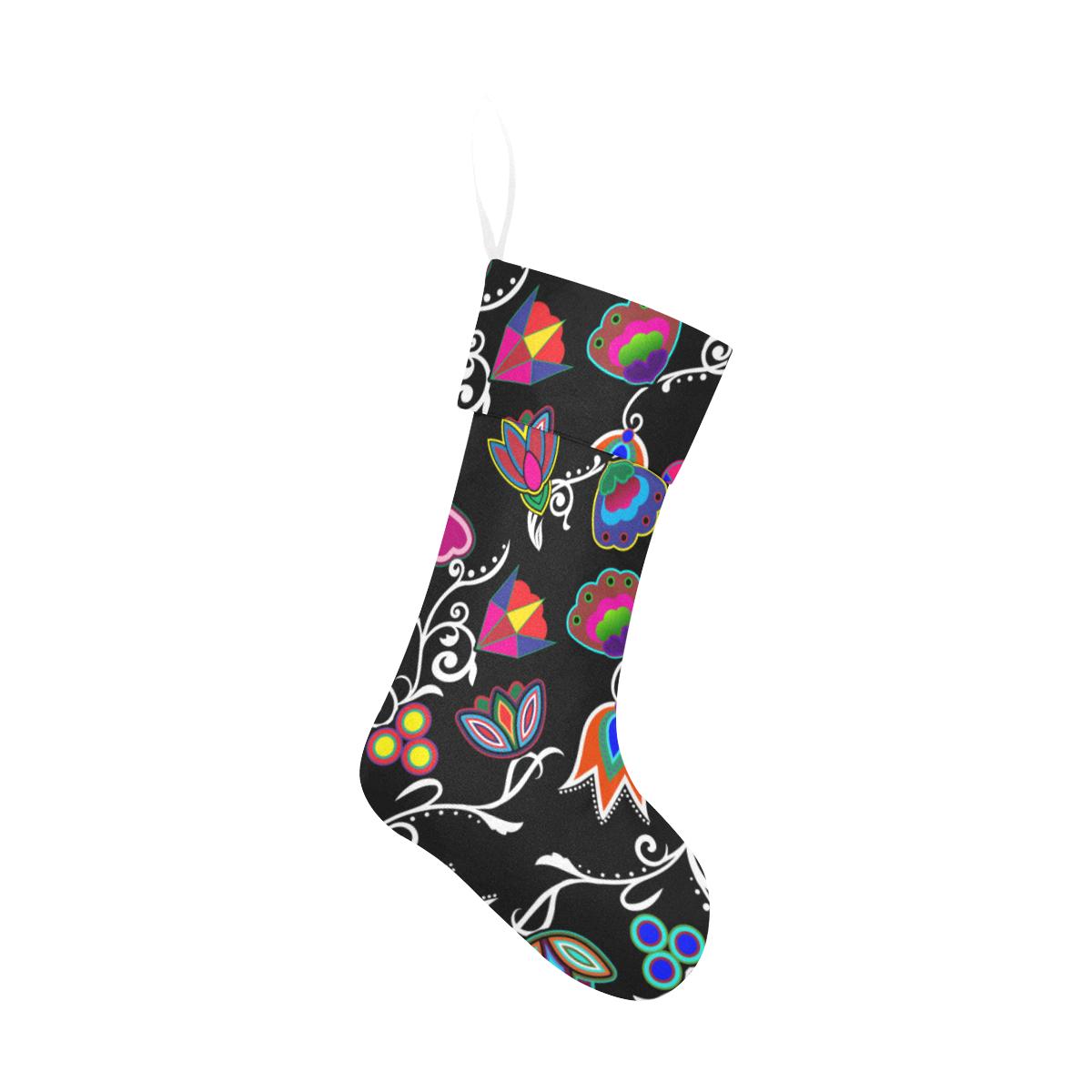 Indigenous Paisley Black Christmas Stocking holiday stocking e-joyer