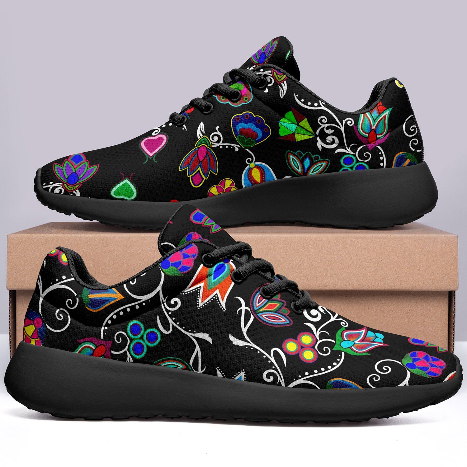 Indigenous Paisley Black Ikkaayi Sport Sneakers 49 Dzine