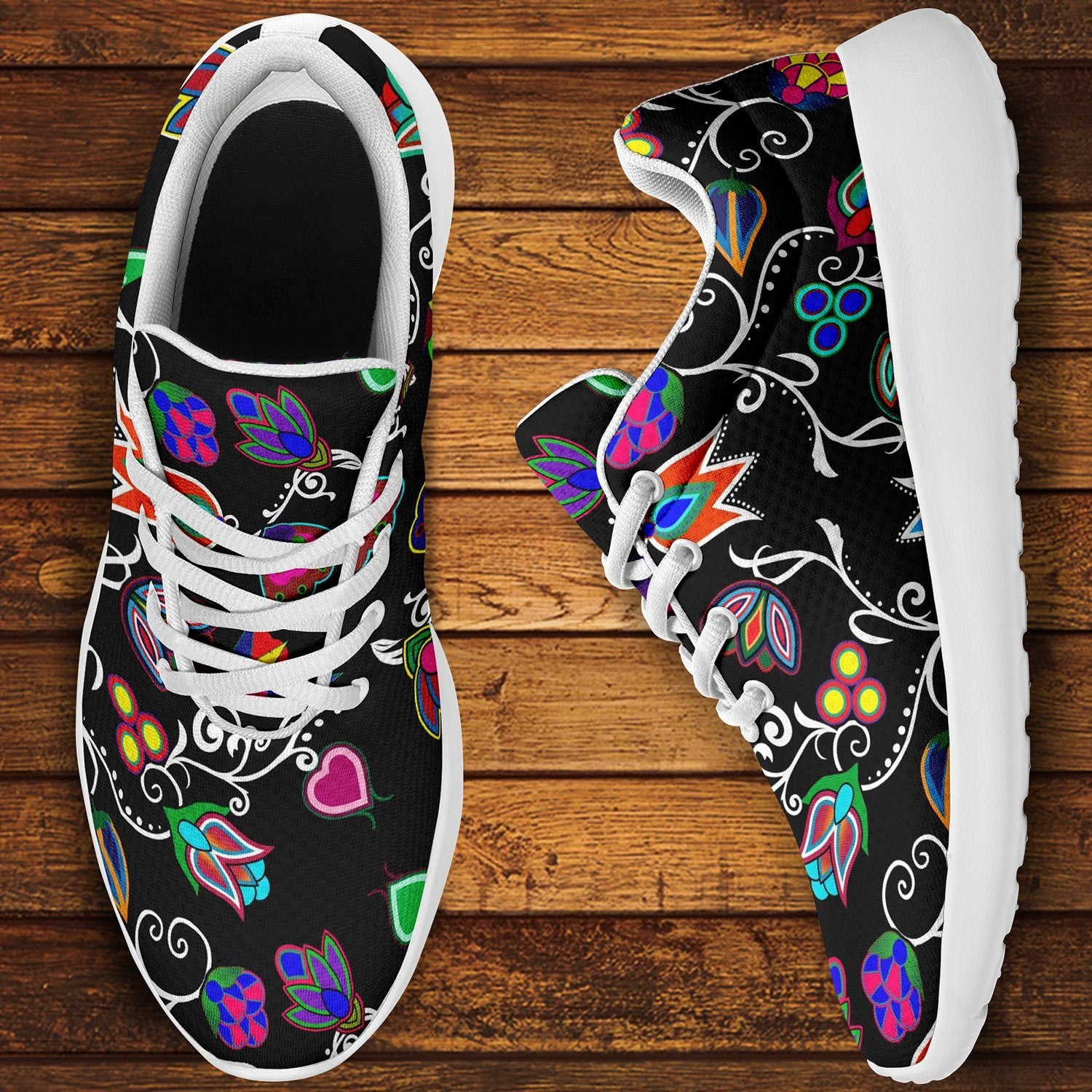 Indigenous Paisley Black Ikkaayi Sport Sneakers 49 Dzine