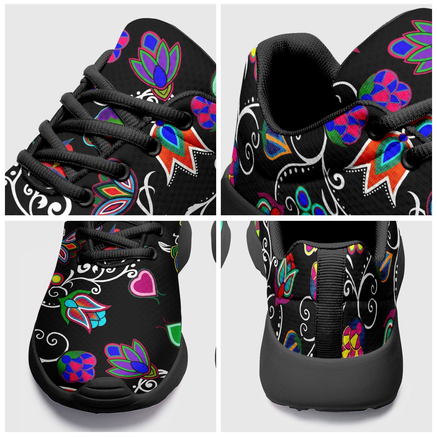 Indigenous Paisley Black Ikkaayi Sport Sneakers 49 Dzine