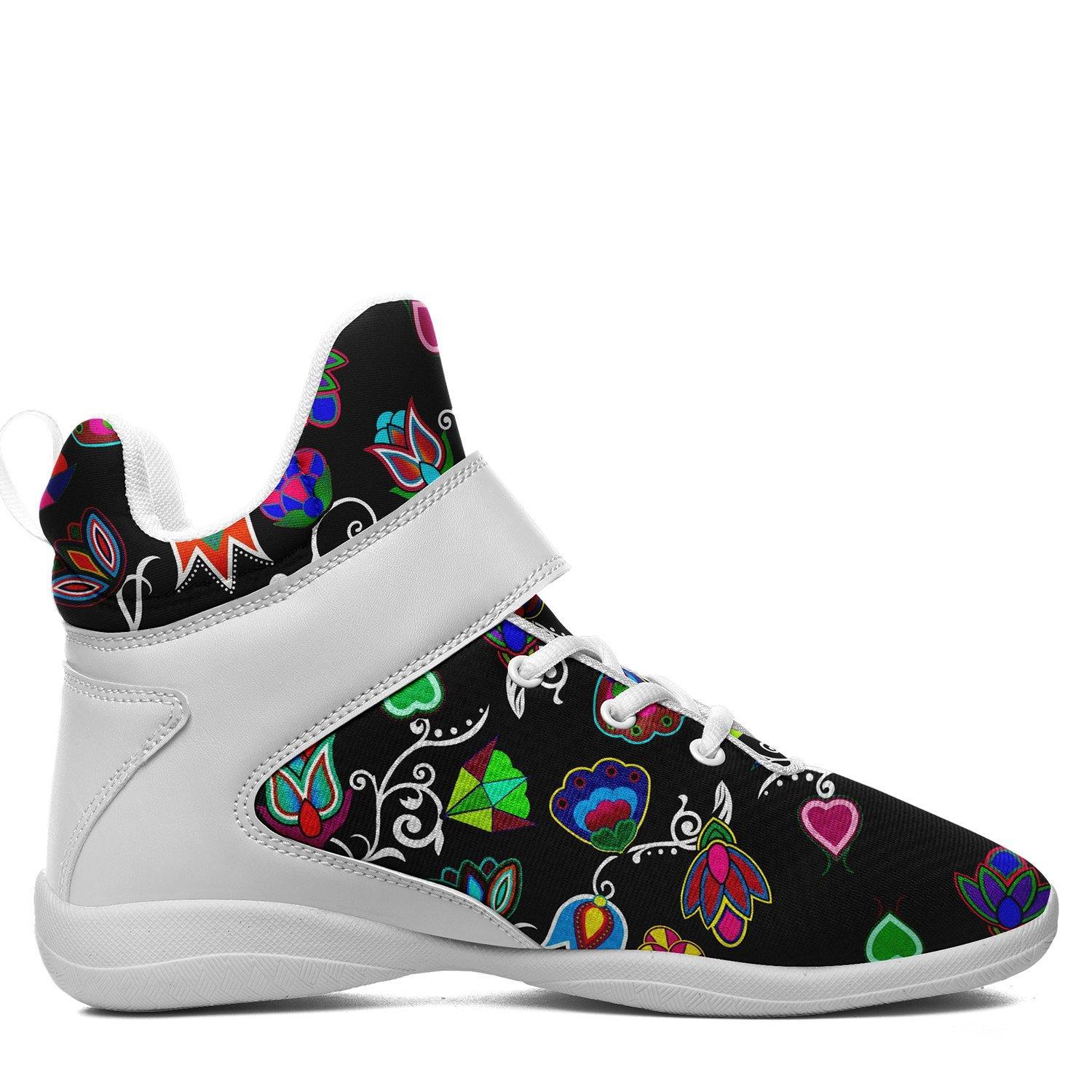 Indigenous Paisley Black Ipottaa Basketball / Sport High Top Shoes - White Sole 49 Dzine