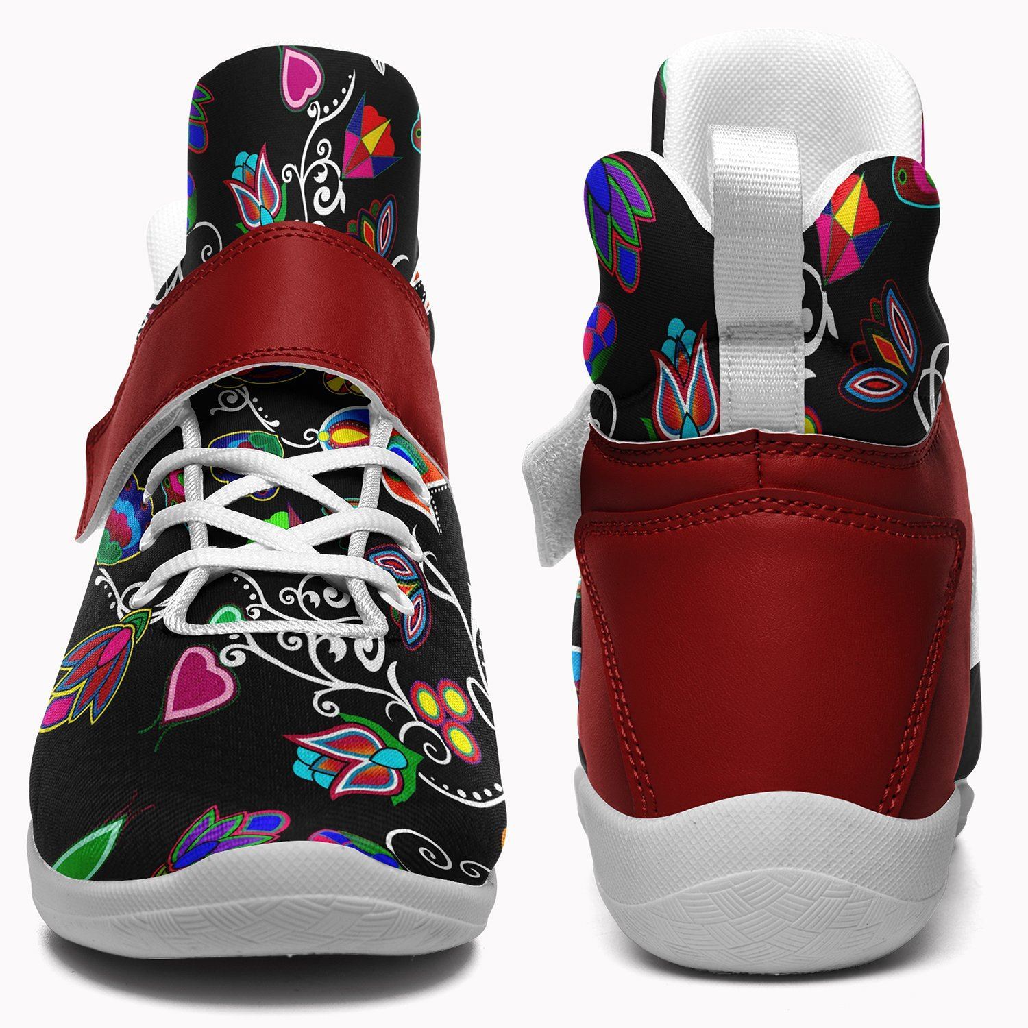 Indigenous Paisley Black Ipottaa Basketball / Sport High Top Shoes - White Sole 49 Dzine