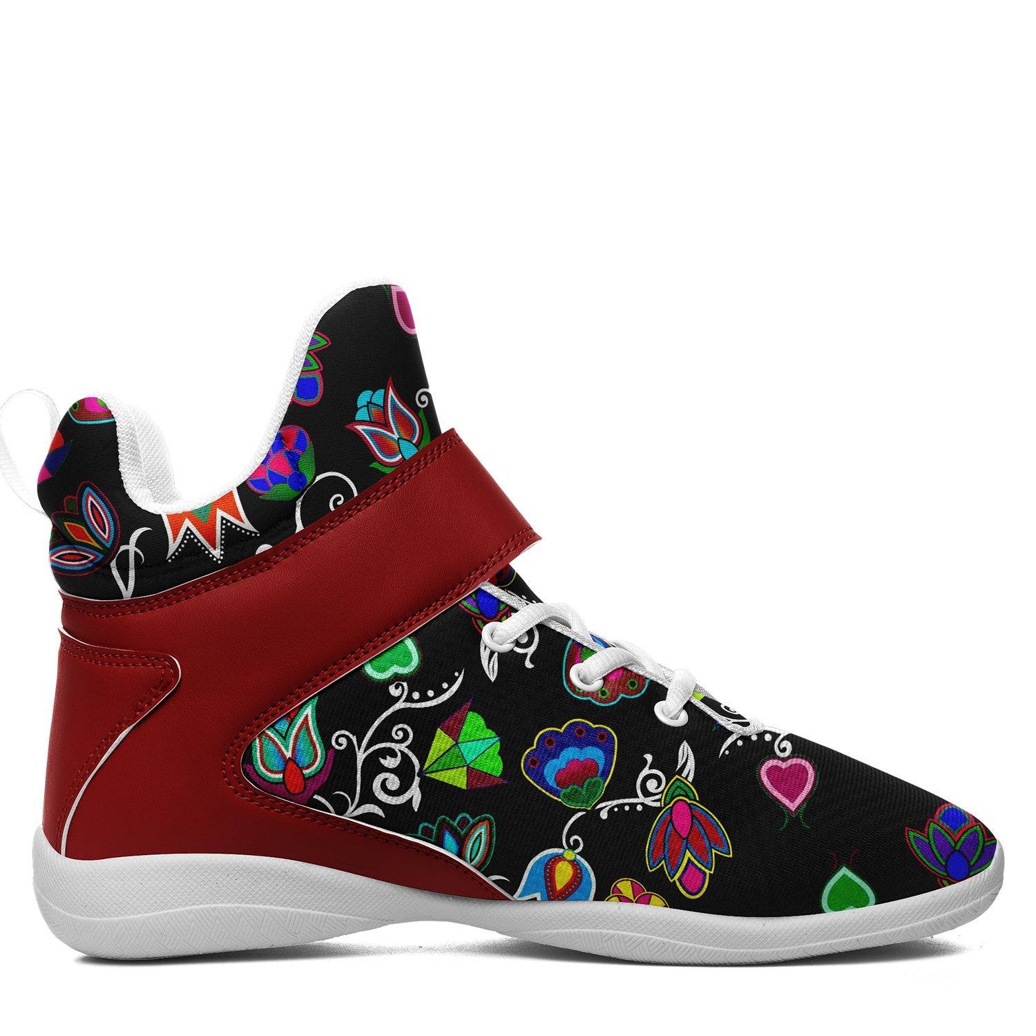 Indigenous Paisley Black Ipottaa Basketball / Sport High Top Shoes - White Sole 49 Dzine