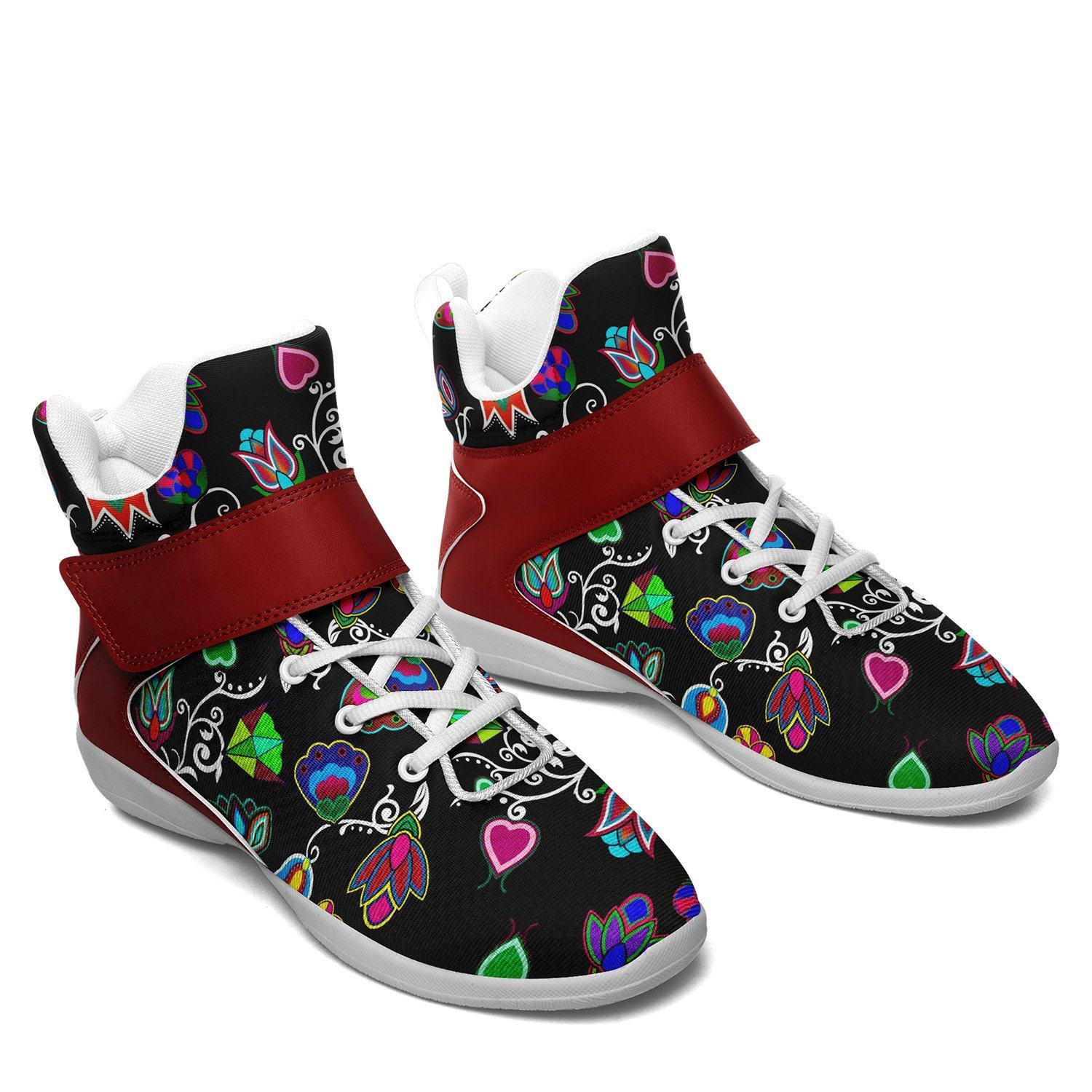 Indigenous Paisley Black Ipottaa Basketball / Sport High Top Shoes - White Sole 49 Dzine