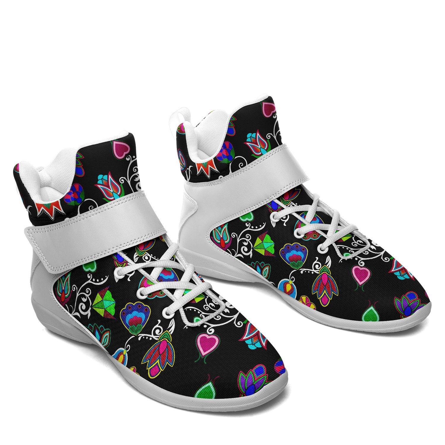Indigenous Paisley Black Ipottaa Basketball / Sport High Top Shoes - White Sole 49 Dzine