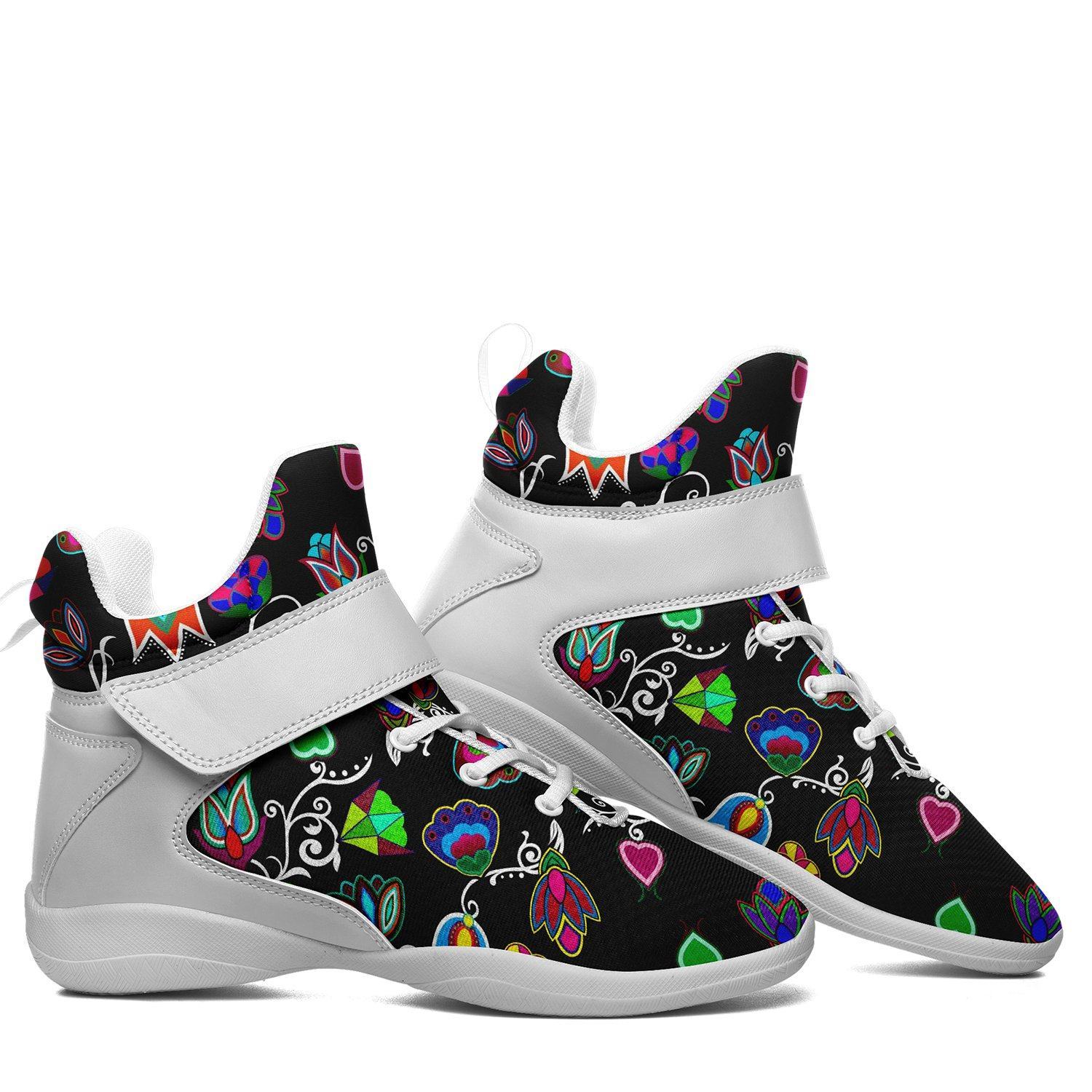 Indigenous Paisley Black Ipottaa Basketball / Sport High Top Shoes - White Sole 49 Dzine