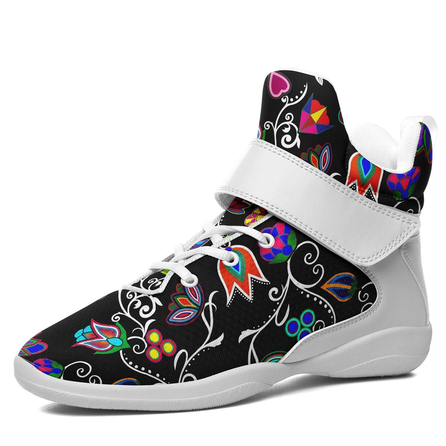 Indigenous Paisley Black Ipottaa Basketball / Sport High Top Shoes - White Sole 49 Dzine US Men 7 / EUR 40 White Sole with White Strap