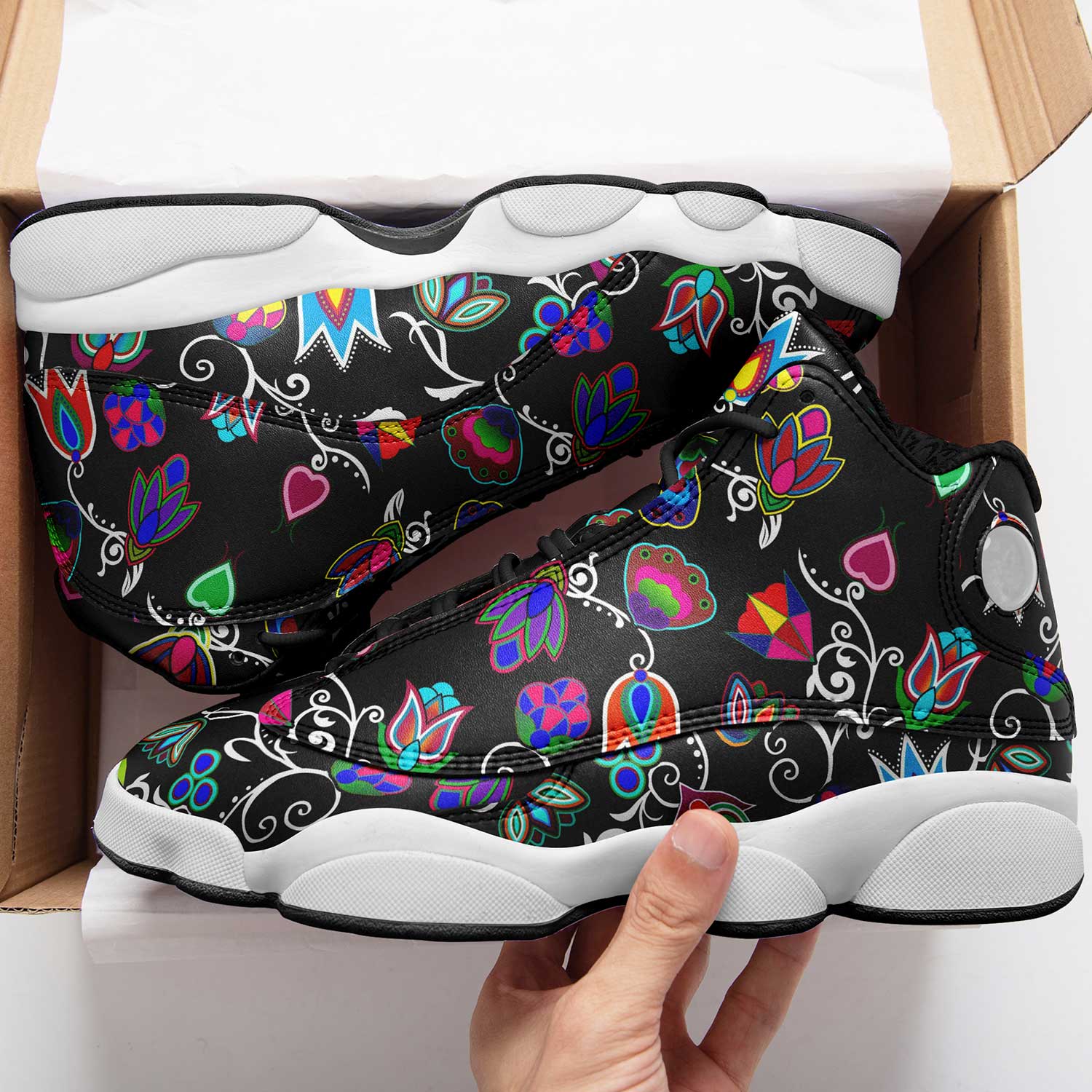 Indigenous Paisley - Black Isstsokini Athletic Shoes Herman