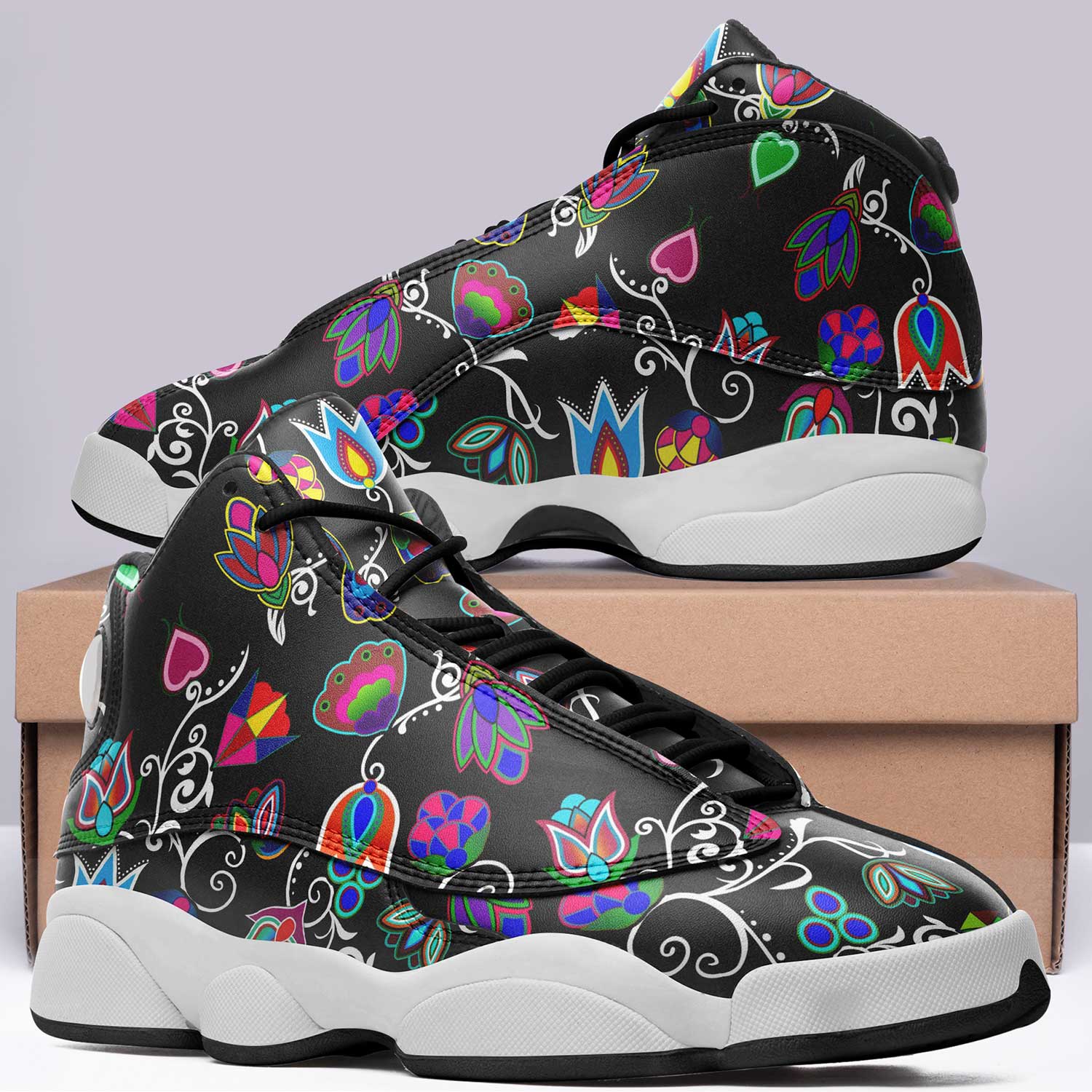 Indigenous Paisley - Black Isstsokini Athletic Shoes Herman