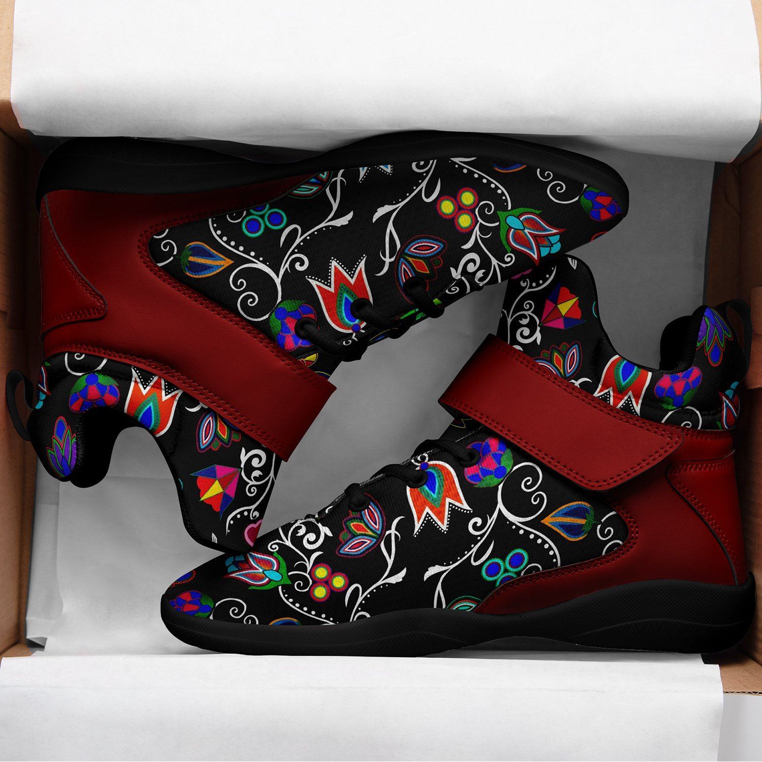 Indigenous Paisley Black Kid's Ipottaa Basketball / Sport High Top Shoes 49 Dzine