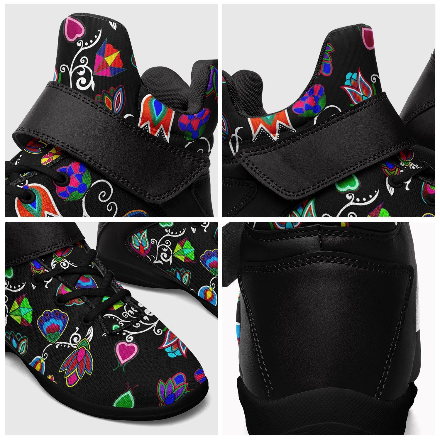 Indigenous Paisley Black Kid's Ipottaa Basketball / Sport High Top Shoes 49 Dzine