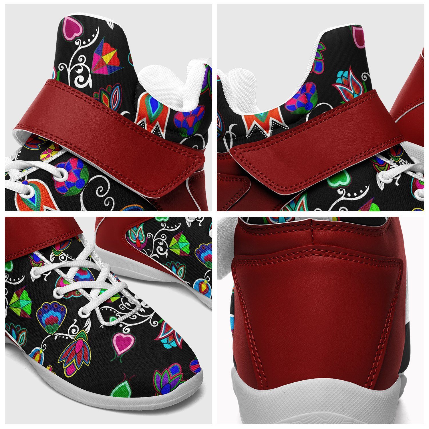 Indigenous Paisley Black Kid's Ipottaa Basketball / Sport High Top Shoes 49 Dzine