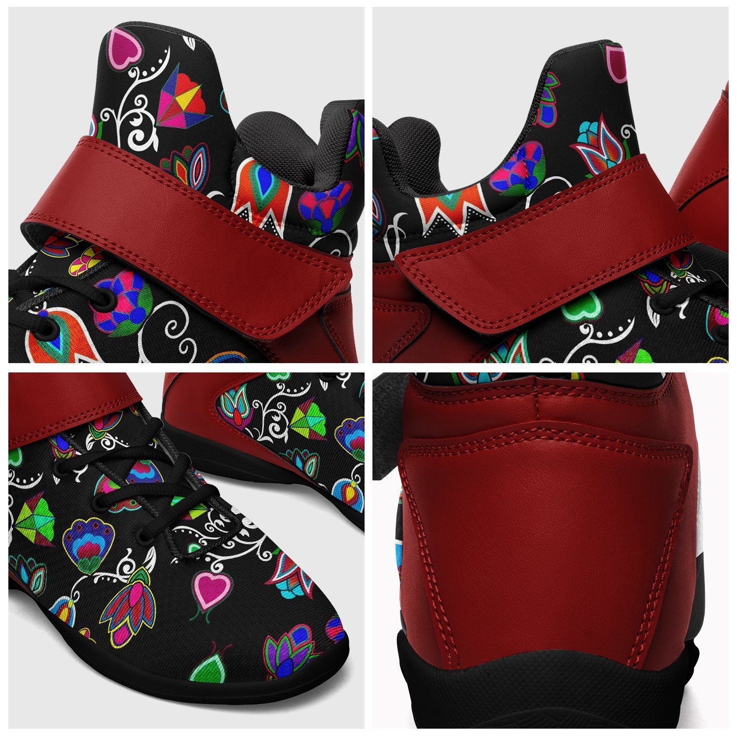 Indigenous Paisley Black Kid's Ipottaa Basketball / Sport High Top Shoes 49 Dzine