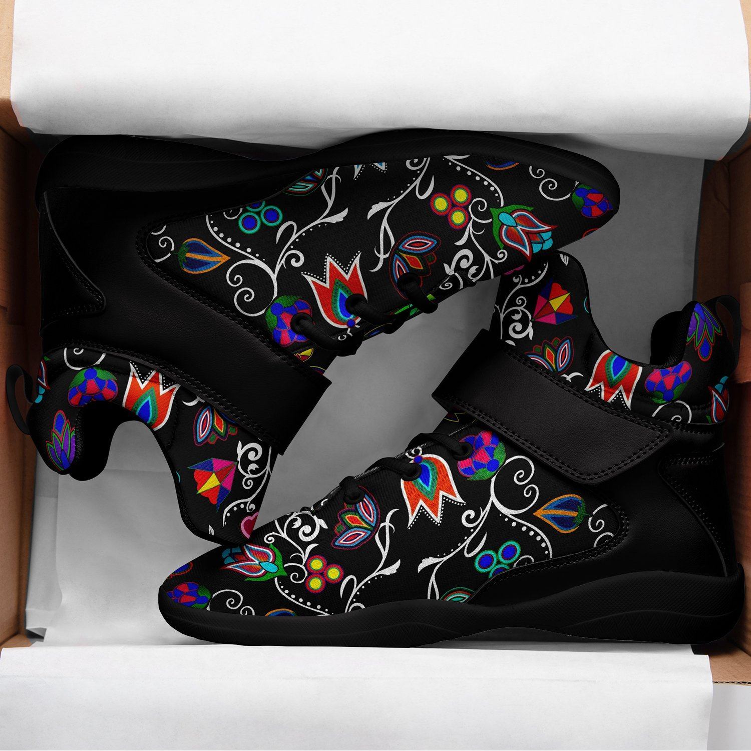 Indigenous Paisley Black Kid's Ipottaa Basketball / Sport High Top Shoes 49 Dzine