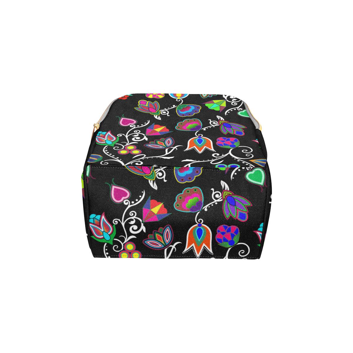 Indigenous Paisley - Black Multi-Function Diaper Backpack (Model 1688) Diaper Backpack (1688) e-joyer