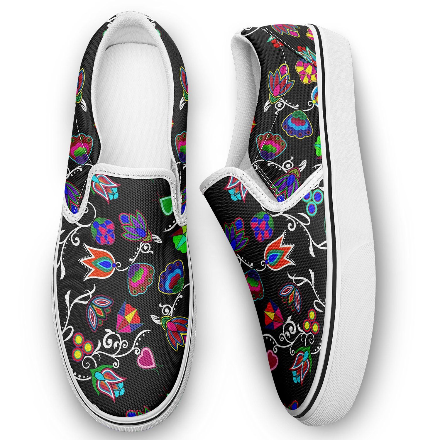 Indigenous Paisley Black Otoyimm Canvas Slip On Shoes 49 Dzine