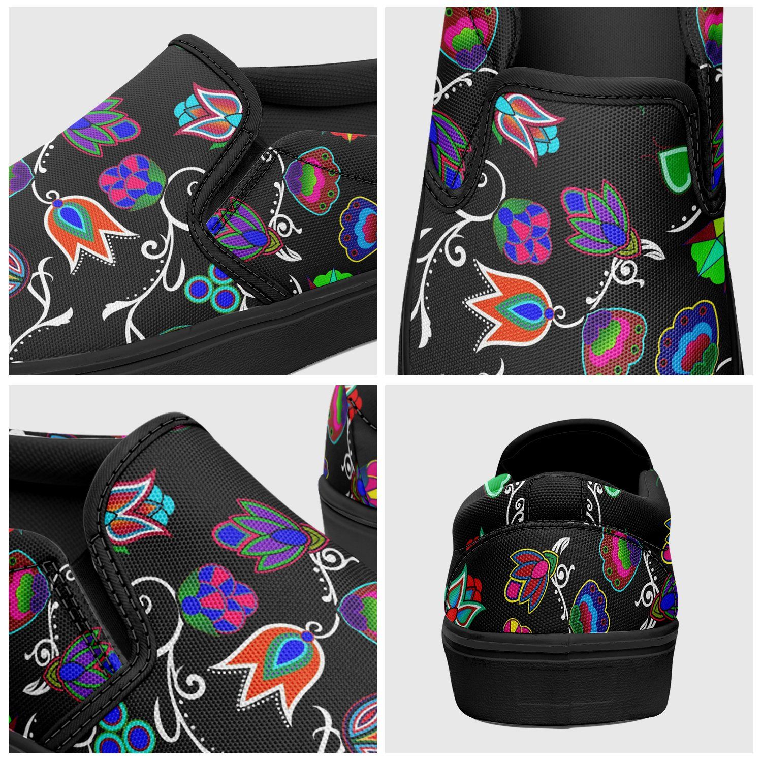 Indigenous Paisley Black Otoyimm Canvas Slip On Shoes 49 Dzine