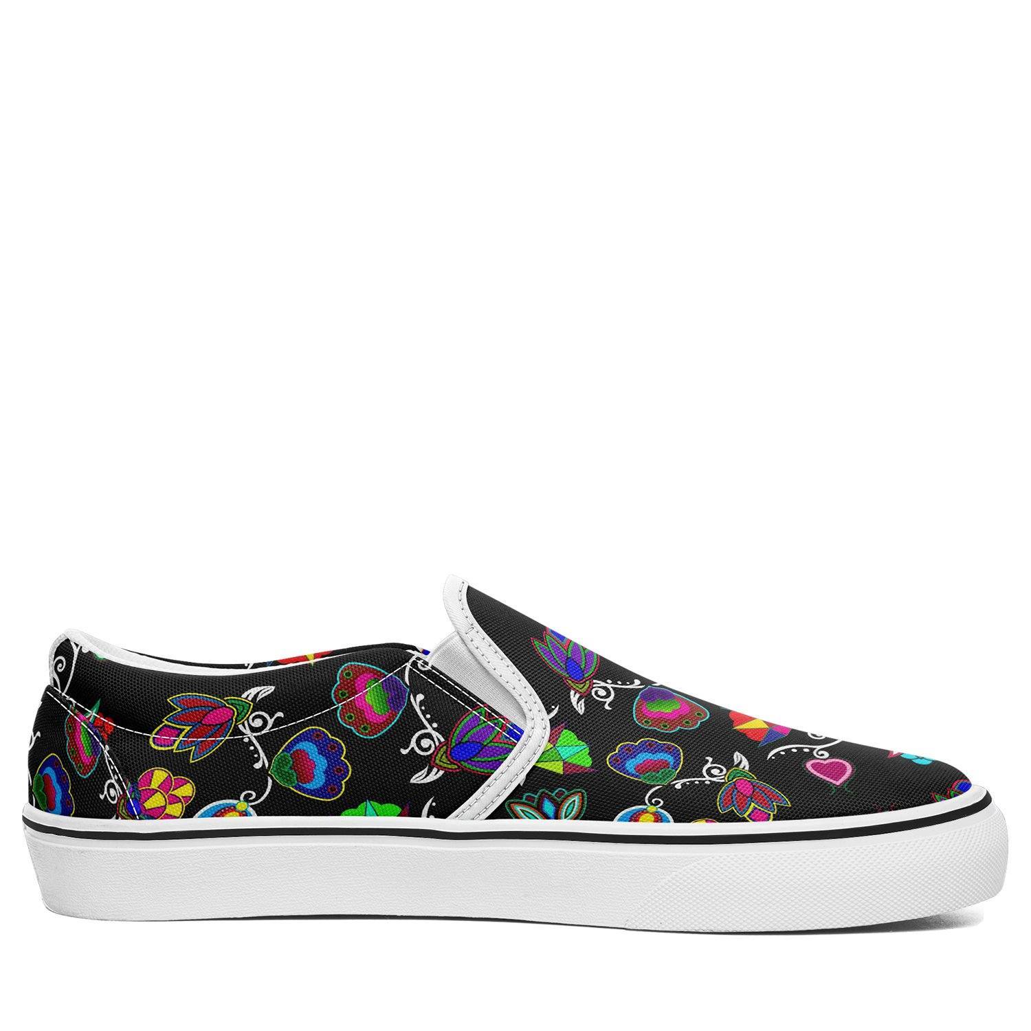 Indigenous Paisley Black Otoyimm Kid's Canvas Slip On Shoes 49 Dzine