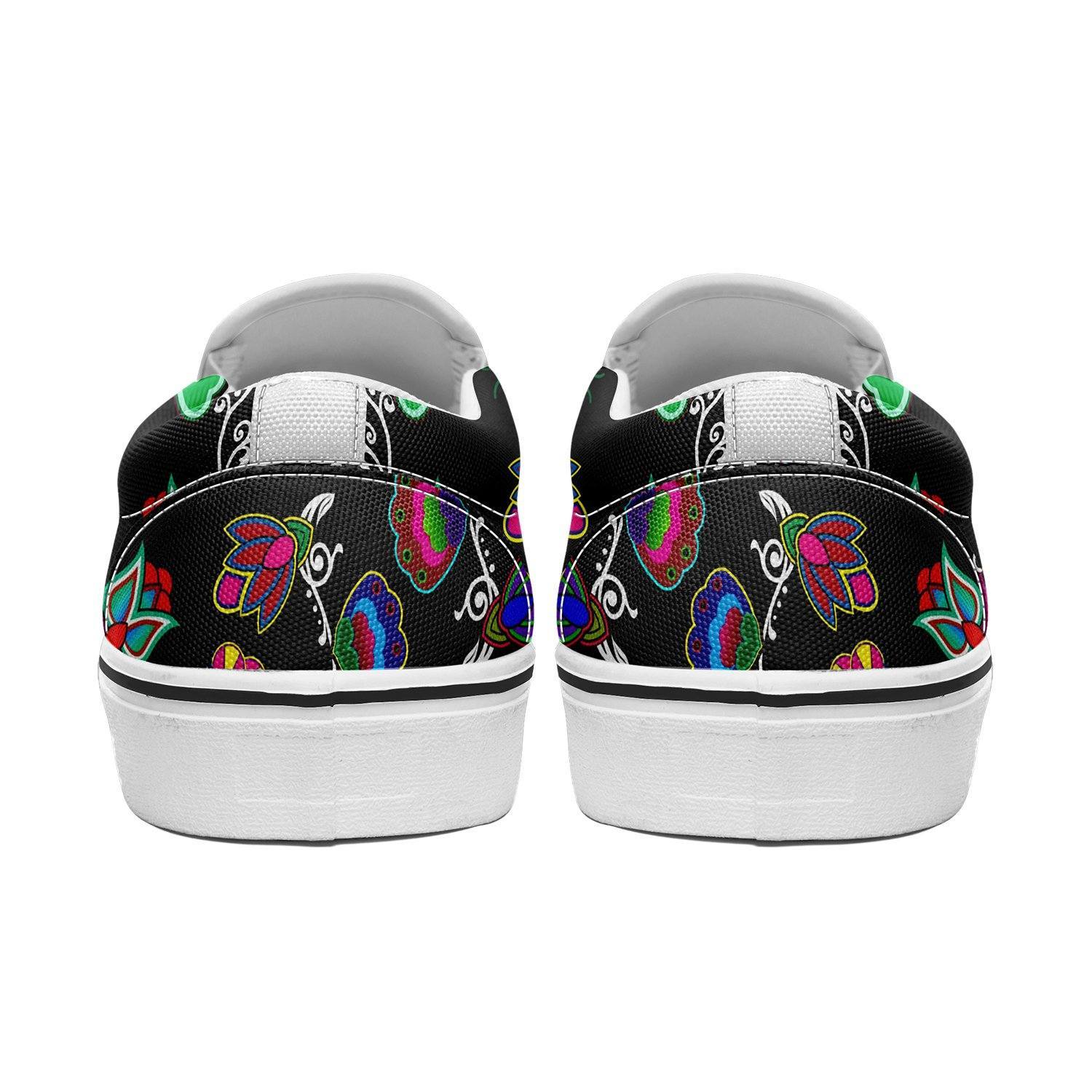 Indigenous Paisley Black Otoyimm Kid's Canvas Slip On Shoes 49 Dzine