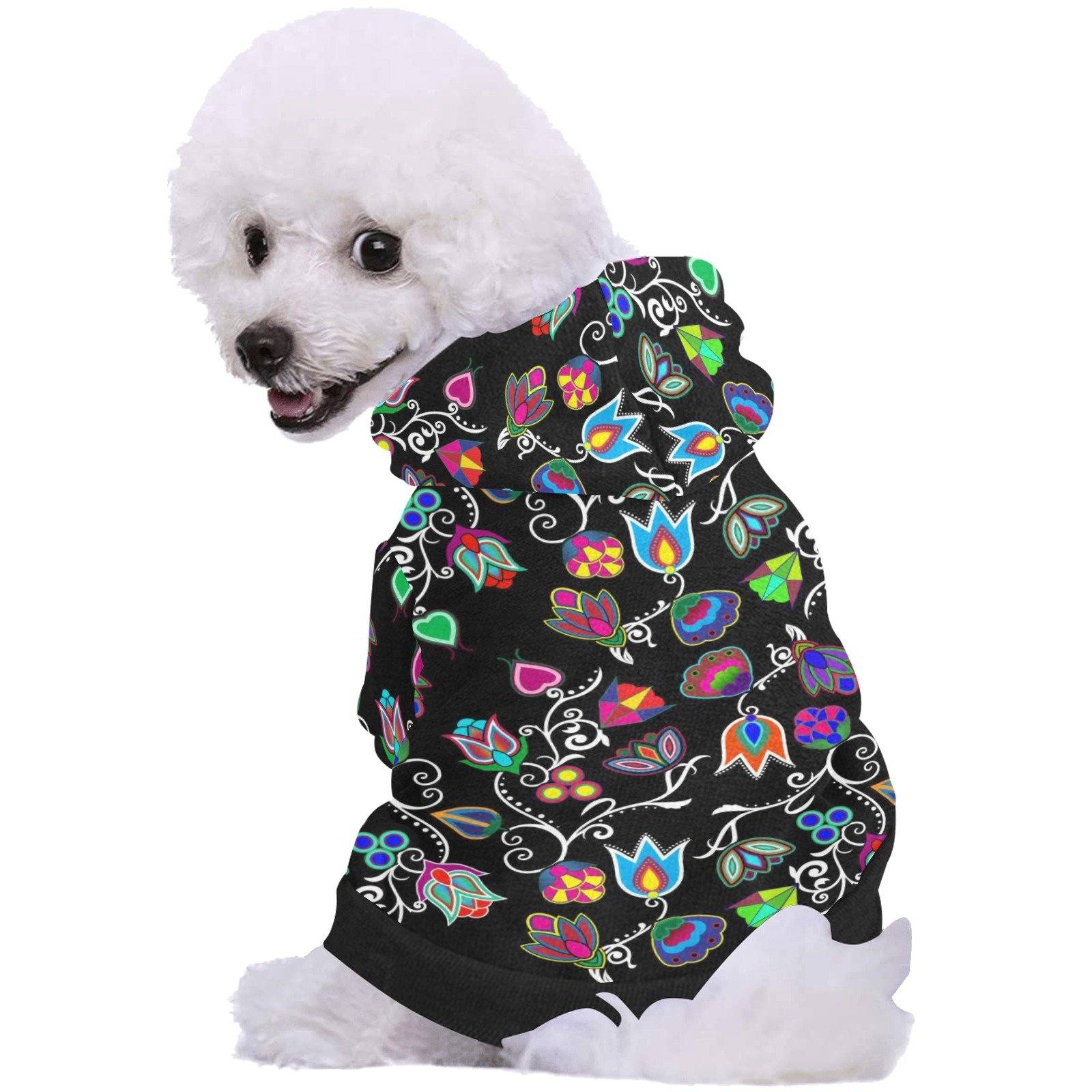 Indigenous Paisley Black Pet Dog Hoodie Pet Dog Hoodie e-joyer
