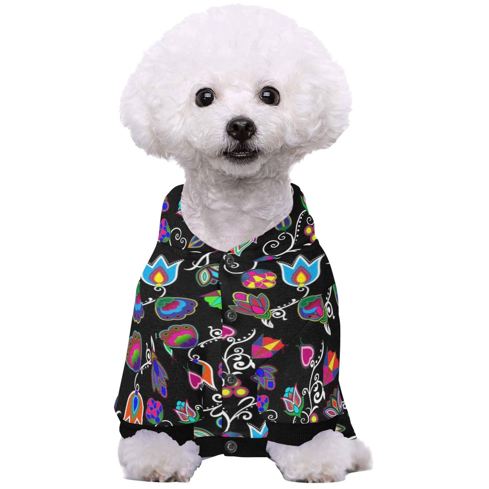 Indigenous Paisley Black Pet Dog Hoodie Pet Dog Hoodie e-joyer