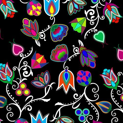 Indigenous Paisley - Black Satin Fabric 49DzineStore