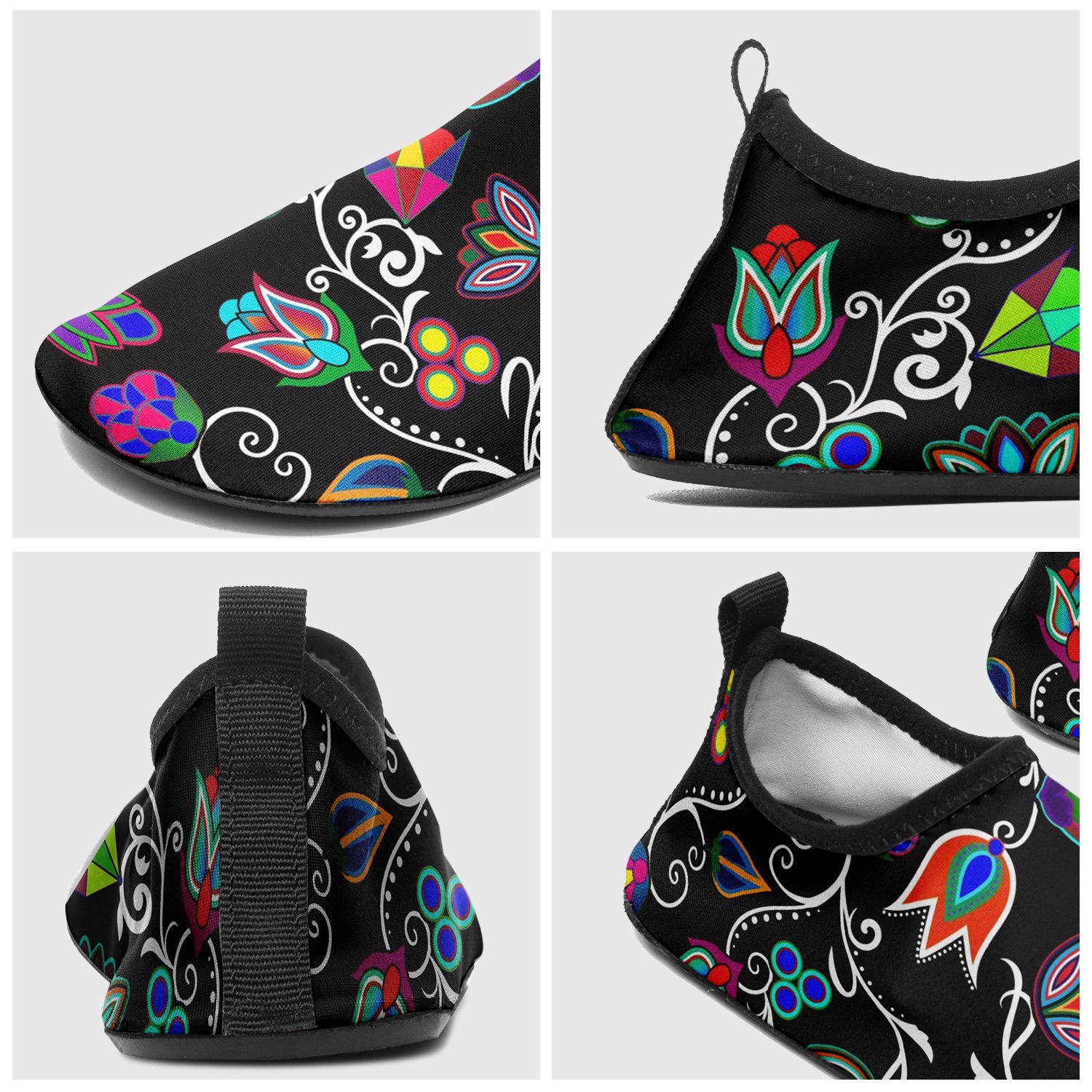Indigenous Paisley Black Sockamoccs Slip On Shoes 49 Dzine