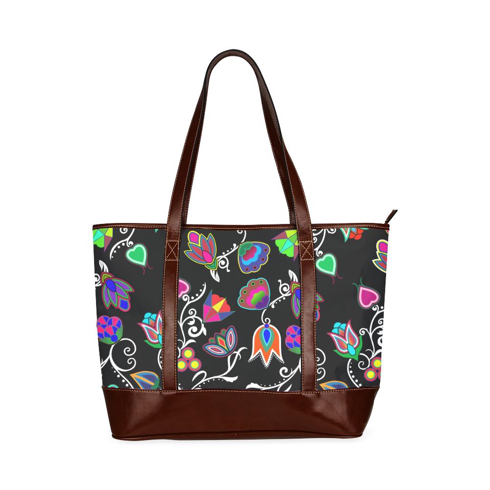 Indigenous Paisley - Black Tote Handbag (Model 1642) Tote Handbags (1642) e-joyer